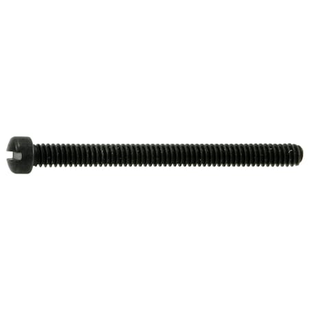 Midwest Fastener #2-56 x 7/8 in Slotted Fillister Machine Screw, Black Oxide Steel, 10 PK 32904
